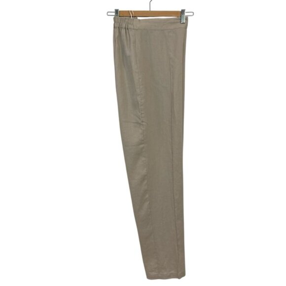 Breezed TARAVAO Flowy trousers pants 100% linen neutral tan size medium wide leg - Picture 6 of 13